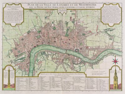 Plan of the Towns of London and Westminster, 1727 by Guillaume Danet